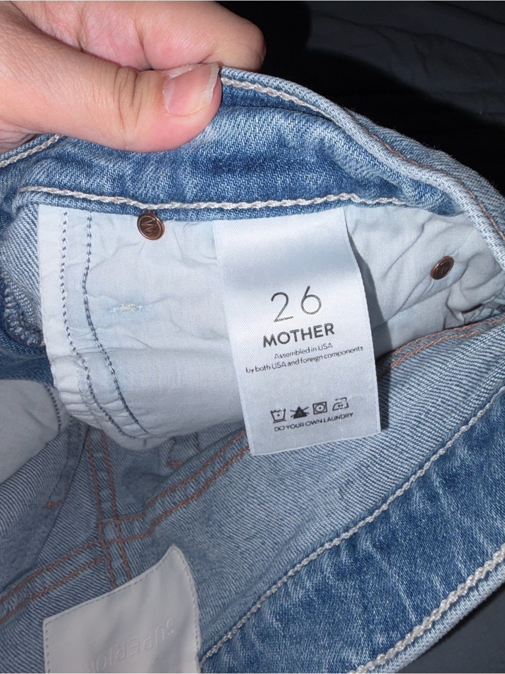 Mother Embroidered Floral Denim Shorts - Blue size 26 - Picture 10 of 14